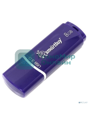 Флешка USB Smartbuy Crown Blue (SB8GbCRW-Bl), 8Gb, USB 3.0, R/W 70/25, синий