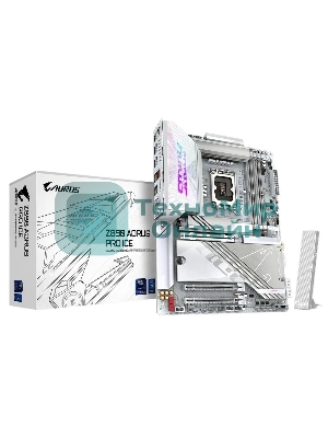 Материнская плата Gigabyte Z890 AORUS PRO ICE, LGA 1851, Intel Z890, 4xDDR5, 4xSATA, 5xM.2, 1xPCIe 5.0 x16, 1xPCIe 4.0 x4, 1xPCIe 4.0 x1, 2xUSB-C (Thunderbolt 4), 1x 5Gb LAN, 4xUSB-A 3.2 Gen 1, 2xUSB-A 3.2 Gen 2, 4xUSB-A 2.0, 2x3.5 мм, 7.1, ATX