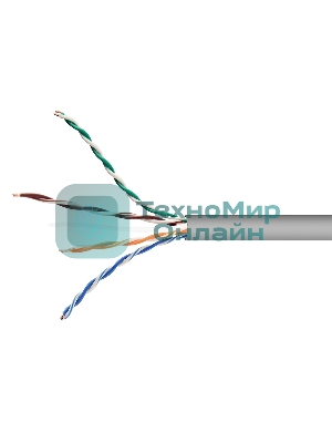 Кабель Cablexpert UPC-5051E-SOL/50, UTP indoor 4x2x0.51, CCA, кат.5е, однож., 50м, серый