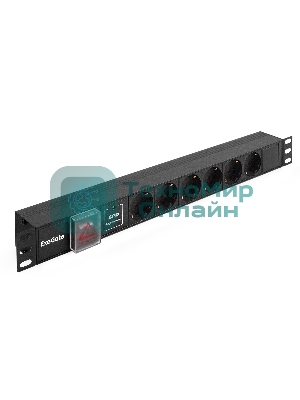 Блок розеток горизонтальный ExeGate ServerPro PDU-19H607 Al-6S-C14-SW-SPD1, 19