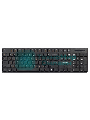 Клавиатура беспроводная Gembird KBW-250, полноразмерная, 104кл, 12Fn, низкий профиль, 2.4 ГГц, черная