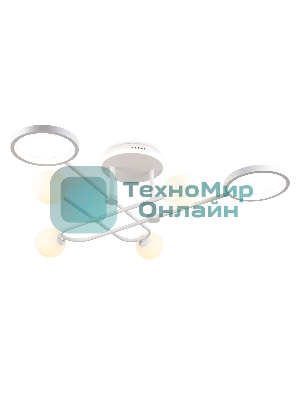 Потолочный светодиодный светильник Ambrella light FL66229/6 WH белый 48W 3000K-6400K+G9/4 880*880*240 (ПДУ ИК)