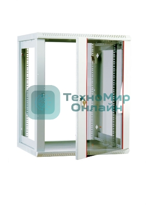 Шкаф телекоммуникационный настенный разборный 12U (600х650), съемные стенки, дверь стекло