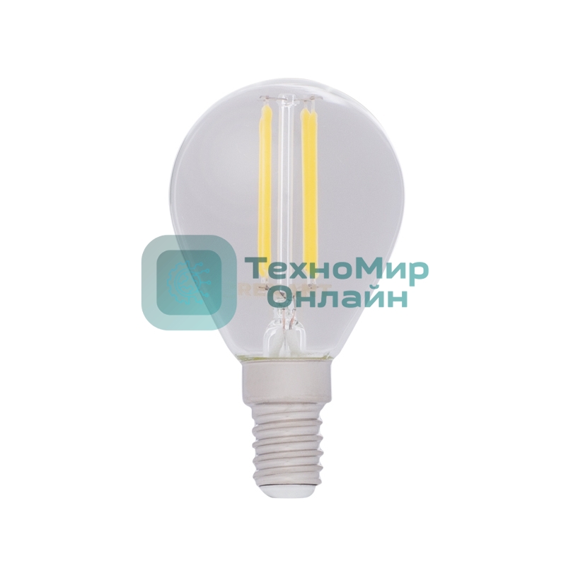 Лампа светодиодная филаментная Rexant Шарик GL45 9.5 Вт 950 Лм 2400K E14 золотистая колба