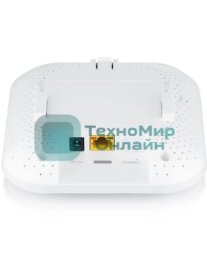 Гибридная точка доступа Zyxel NebulaFlex NWA90AX, WiFi 6, 802.11a/b/g/n/ac/ax (2,4 и 5 ГГц), MU-MIMO, антенны 2x2, до 575+1200 Мбит/с, 1xLAN GE, PoE, защита от 4G/5G, БП в комплекте