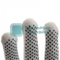 Перчатки из синтетической нити, ПВХ точка, 13 класс, белые, L Россия