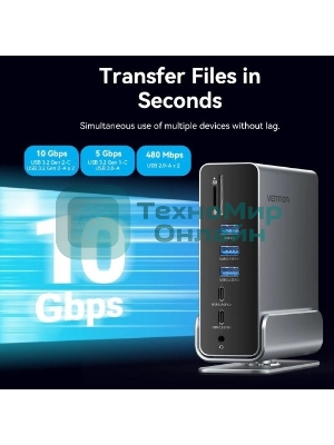 Мультифункциональная док-станция Vention USB Type-C 15 в 1