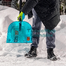 Лопата для уборки снега,поликарбонат,340х385х1340мм,алюминиевый черенок,ПВХ оплетка, LUXE Palisad