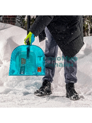 Лопата для уборки снега,поликарбонат,340х385х1340мм,алюминиевый черенок,ПВХ оплетка, LUXE Palisad