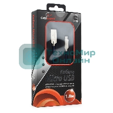 Кабель USB2.0 Cablexpert CC-P-mUSB02Bl-1.8M, AM/microB, серия Platinum, длина 1.8м, синий, блистер