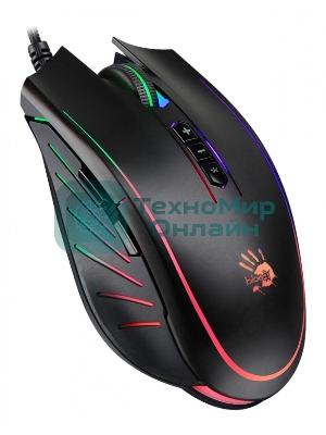 Мышь проводная A4Tech Bloody Q81 черный, 3200 dpi, USB, кнопки - 8