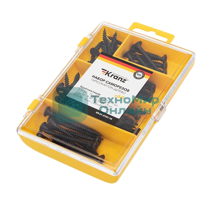 Набор саморезов по дереву Kranz 60 шт.