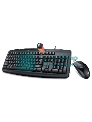 Комплект клавиатура+мышь Genius Smart KM-200 проводной, USB, 1000 DPI, чёрный