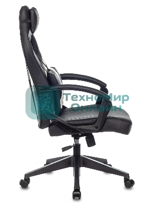 Кресло игровое Zombie DRIVER черный/белый, искусственная кожа, с подголов. крестовина пластик