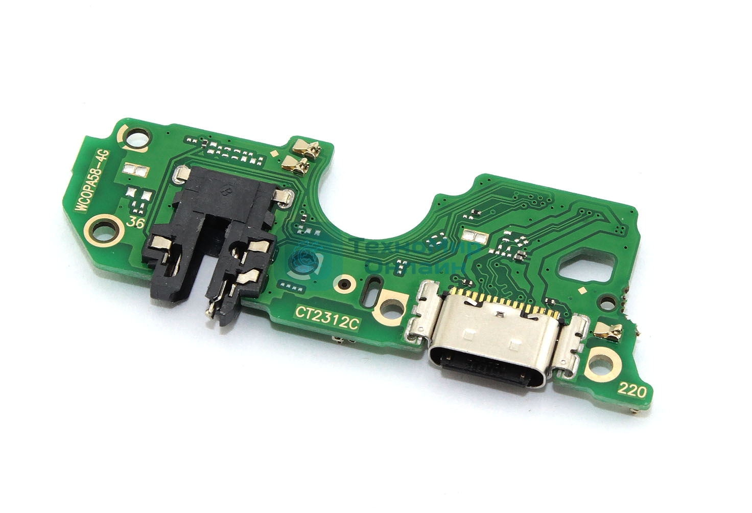 Шлейф (нижняя плата) с разъемом зарядки и микрофоном для OPPO A38