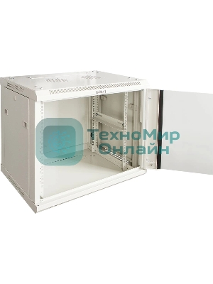 Шкаф коммутационный Lanmaster Pro (TWT-CBWPG-15U-6X4-GY) настенный 15U 600x450 мм пер. дв. стекл 60 кг серый 350 мм 768 мм IP20 металл