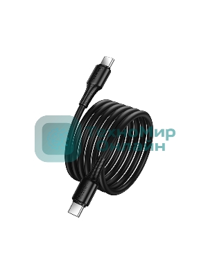 Кабель USB2.0 Hoco Type-C/Type-C, 3А, 60Вт, X120, 1м, черный, коробка