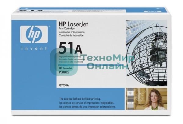 Картридж лазерный HP Q7551A черный для LJ P3005/M3035mfp/M3027mfp 6500 стр.