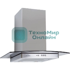 Вытяжка каминная Elikor Кристалл 50Н-430-К3Д серебристый, 50 см, 430 куб. м/ч, 54 дБ