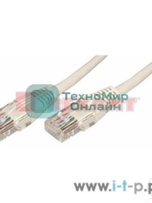 Шнур коммутационный Rexant патч-корд, U/UTP RJ45-RJ45 cat.5e, PVC, серый, 0,5м