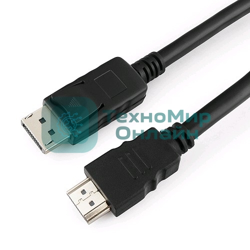 Кабель Cablexpert DisplayPort->HDMI, 7.5м, 20M/19M, черный, экран, пакет 