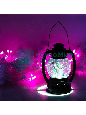 Декоративный фонарь Neon-night с эффектом снегопада и подсветкой 