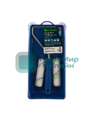 Малярный набор Сибртех для работ с водными красками: кювета 150 мм х 290 мм и мини-валик 110 мм