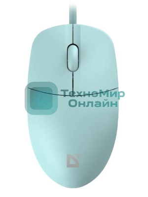 Мышь проводная Defender Azora MB-241 голубой, 1200 dpi, USB, кнопки - 3