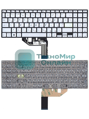 Клавиатура для ноутбука Asus VivoBook X513E серебристая