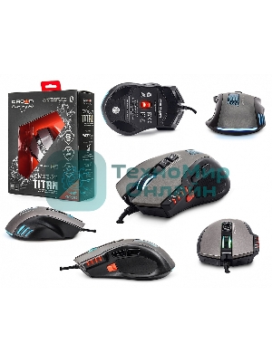 Мышь проводная Crown Gaming CMXG-711 черный, 4000 dpi, USB, кнопки - 8