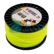 Леска для триммера Denzel витой квадрат, 4,0мм х 106м, на DIN катушке FLEX CORD