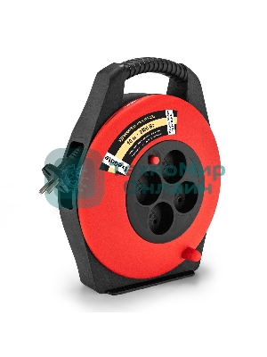 Удлинитель на катушке ExeGate Master ECS-10-2-10 (4 евророзетки, IP20, 10м, защита от детей, защита от перегрузки, 2х0,75мм2, 10А/2.3кВт)