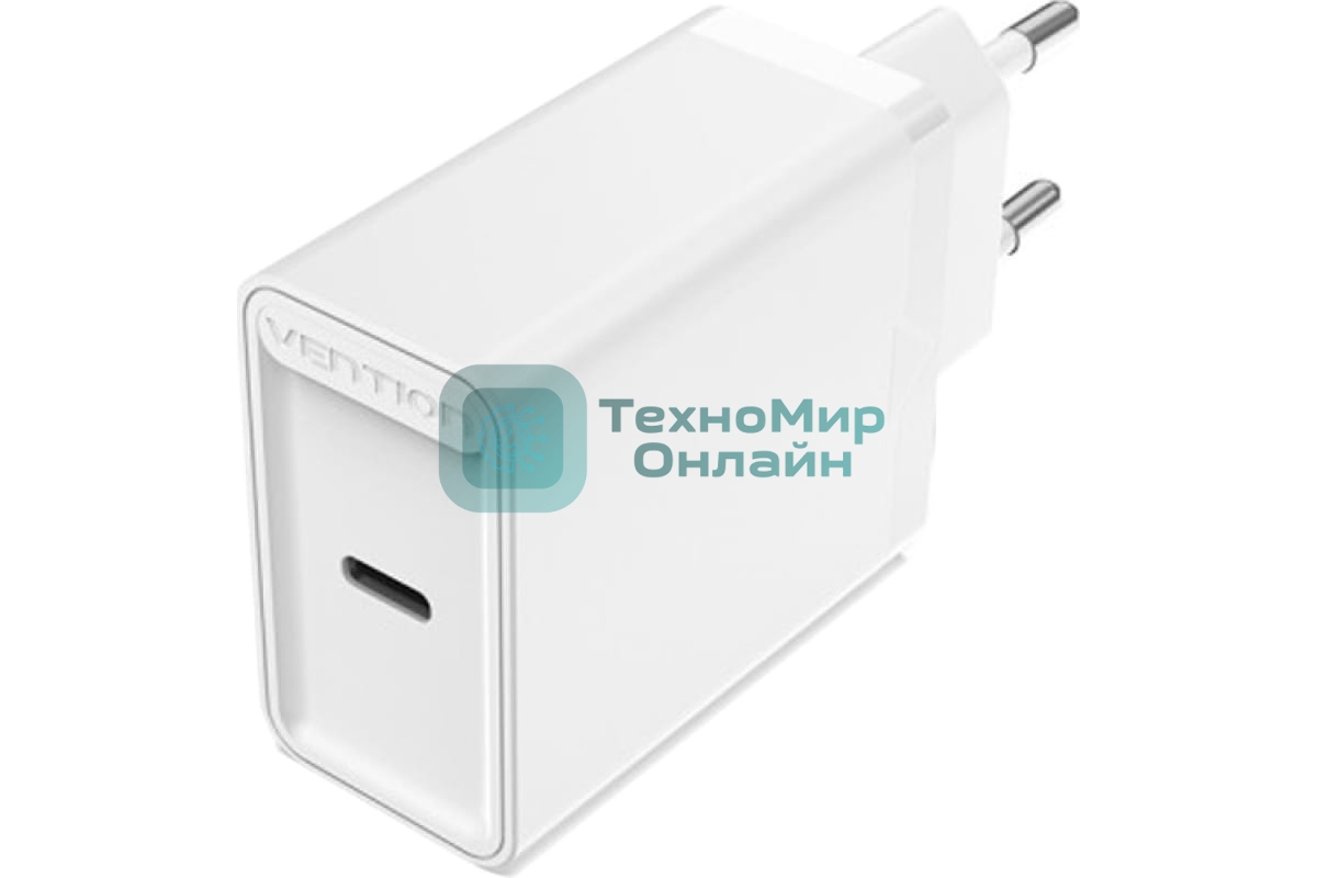 Сетевое зарядное устройство Vention на 1 порт USB C QC 4.0 белый