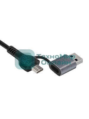 USB-концентратор 7-в-1 ExeGate DUB-761C3 (кабель-адаптер USB Type-A + Type-C --> 6xUSB2.0, 1xUSB3.0, Plug&Play, серебристый)