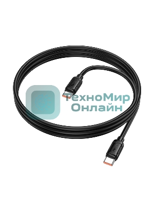 Кабель USB2.0 Hoco Type-C/Type-C, 5A, 240Вт, X115, 1м, черный, коробка