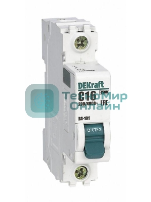 Выключатель автоматический модульный DEKraft 1п B 10А 4.5кА ВА-101 11005DEK