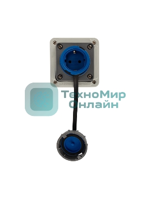 Розетка настенная Rexant влагозащищенная с крышкой 16 А, 2Р+РЕ, IP68