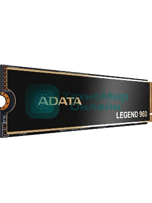 Накопитель SSD ADATA LEGEND 960, 4Tb, PCIe 4.0 x4, M.2 2280, NVMe, R/W 7400/6800, с радиатором