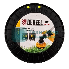 Леска для триммера Denzel витой квадрат, 4,0мм х 106м, на DIN катушке FLEX CORD