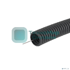 Труба гофрированная ПНД d20мм с протяж. черный (уп.100м) ДКС 71720