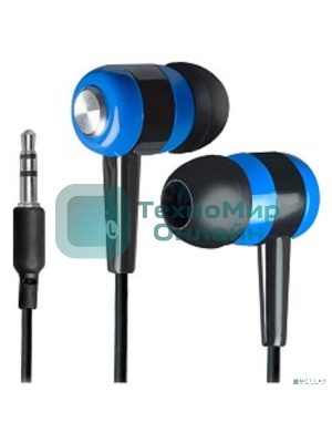 Наушники проводные Defender Basic 616 черный/синий, внутриканальные, Jack 3.5 мм