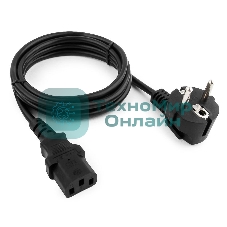 Кабель питания Cablexpert PC-186-1.5-1.5M, Schuko-C13, 3x1.5мм2, 10A, с заземлением, медь, 1.5м, черный, пакет
