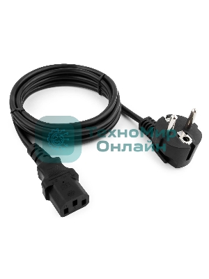 Кабель питания Cablexpert PC-186-1.5-1.5M, Schuko-C13, 3x1.5мм2, 10A, с заземлением, медь, 1.5м, черный, пакет