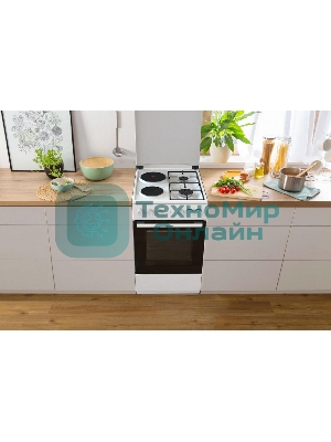 Плита комбинированная Gorenje GK5A12WG белый, конфорок 2 газовых и 2 электрических, духовка 68 л, 50 см x 85 см x 59.4 см