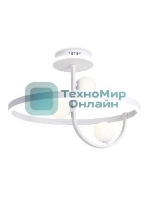 Потолочный светодиодный светильник Ambrella light FL66261/1+3 WH белый 56W 3000K-6400K+G9/3 D500*358 (ПДУ ИК)