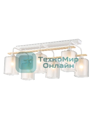 Светильник Ambrella light TR3033247/6 WH/WD белый/дерево E27/6 max 60W 580*340*245