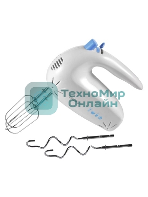 Миксер Energy EN-247 (Мощность 200 Вт,. 5 скоростей работы. Стальные хромированные венчики для взбивания и насадки для замешивания теста.)