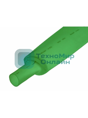 Термоусаживаемая трубка Rexant 50,0/25,0 мм, зеленая, упаковка 10 шт. по 1 м