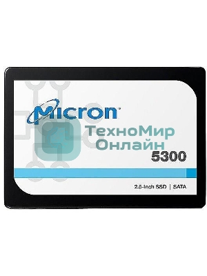 Накопитель SSD Crucial Micron 5300 PRO, 7680Gb, SATA III, R/W 540/520