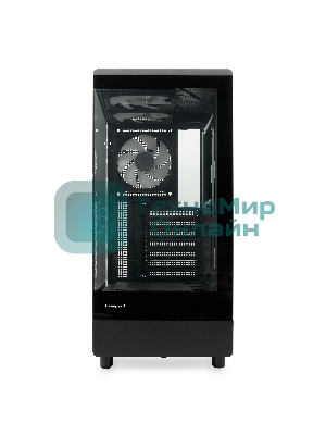 Компьютерный корпус HSPD F510, Panoramic Mid Tower, черный, TG, 0.5 SPCC, 3x120мм ARGb ATX, mATX, mITX 180/280/160мм 1x2.5